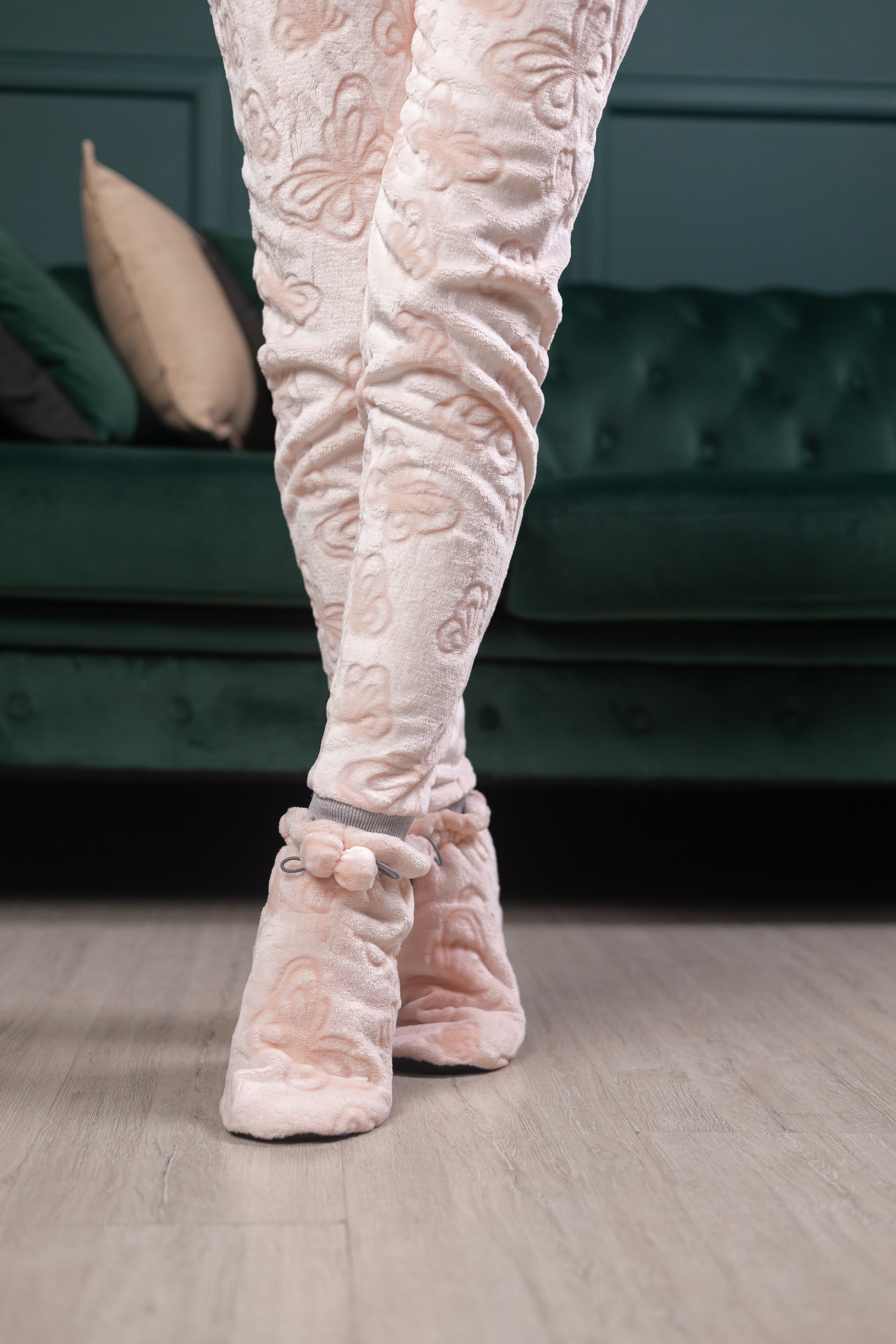 Women's cozy terry butt flap pajamas Sweetjama Frozy with a hood "Butterfly"